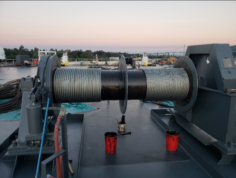 Stern Ramp Wire Rope Change Out