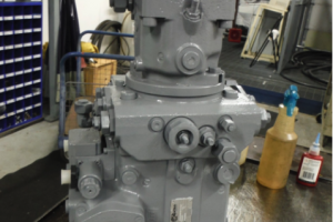 Pump set, repainted and ready for shipment back to customer